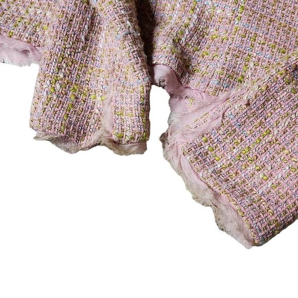 Sans Souci tweed frayed fringe wool blend Chanel vibes blazer sports coat - Picture 5 of 7